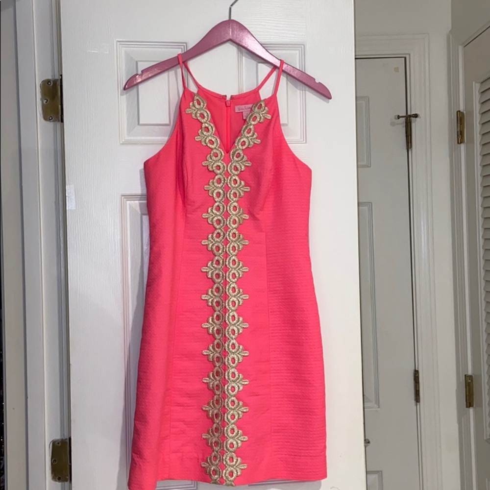 Lily pulitzer pearl shift dress in bungalow pink!